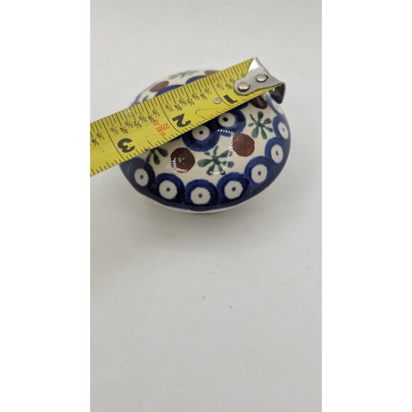 Replacememt lid Polish Pottery Boleslawiec Vase Peacock Pattern unmarked - Picture 6 of 9